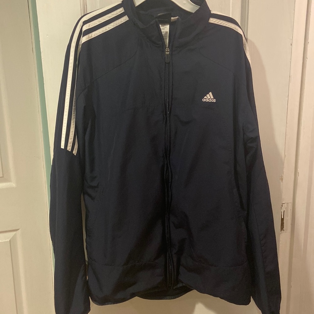 Adidas navy windbreaker jacket
